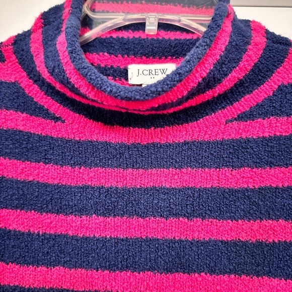 J. Crew || Cozy Rollneck Pullover Navy & Pink sweater - Picture 2 of 4